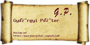 Györgyi Péter névjegykártya
