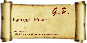 Györgyi Péter névjegykártya